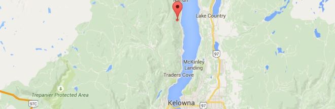 Photo of July 2015 location of fire outside of Kelowna, from Google maps.